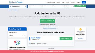 
                            4. Joda Junior | Phone, Address, Email and More (1 Record Found)