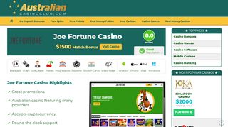 
                            1. Joe Fortune Casino - $1500 Sign Up Match Bonus