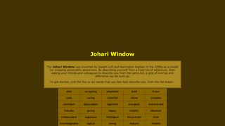 
                            9. Johari Window - take the test online - kevan.org