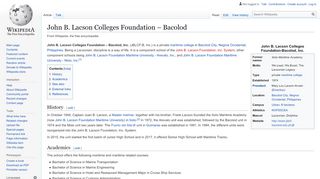 
                            5. John B. Lacson Colleges Foundation – Bacolod - Wikipedia