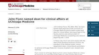 
                            3. ​John Flynn named dean for clinical affairs at UChicago Medicine ...