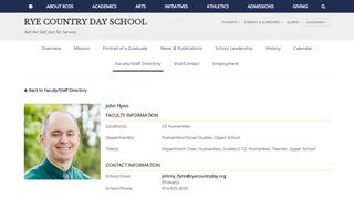 
                            7. John Flynn - View Profile - RYE COUNTRY DAY SCHOOL