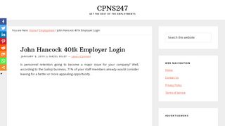 
                            7. John Hancock 401k Employer Login - CPNS247