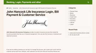 
                            8. John Hancock Life Insurance Login, Bill Payment …