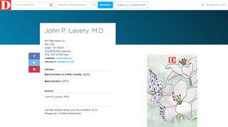 
                            8. John P. Lavery, M.D. - Rheumatology - Allen | D Magazine Directories