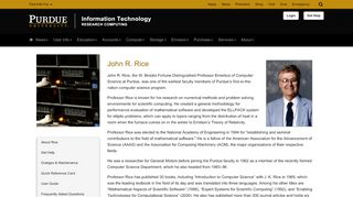 
                            8. John R. Rice - ITaP Research Computing - - Purdue University