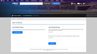 
                            1. Join a Group | Pro Football Pick'em | Yahoo! Sports