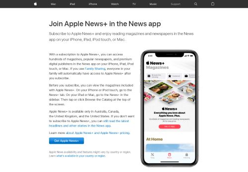 
                            2. Join Apple News+ in the News app - Apple Support