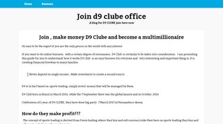 
                            3. Join d9 clube office