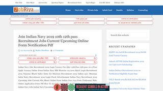 
                            9. Join Indian Navy 2019 10th 12th pass Recruitment Jobs ...