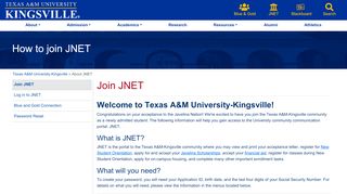 
                            11. Join JNET | Texas A&M University Kingsville - tamuk.edu