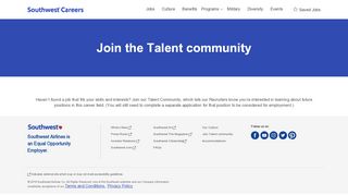 
                            3. Join Talent Community - Southwest Careers - Southwest Airlines