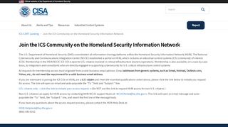 
                            2. Join the ICS Community on the Homeland Security Information Network