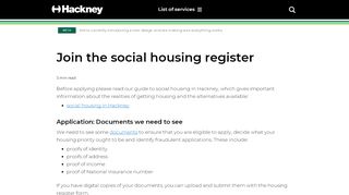 
                            5. Join the social housing register | Hackney Council
