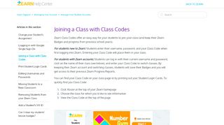 
                            7. Joining a Class with Class Codes – Zearn Support