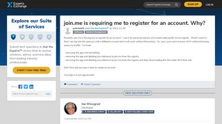 
                            6. join.me is requiring me to register for an account. …