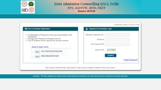 
                            1. Joint Admission Counselling - JAC Delhi