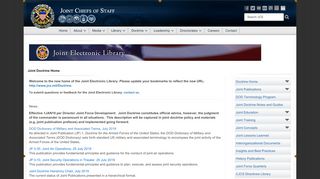 
                            7. Joint Doctrine Library - Joint Chiefs of Staff