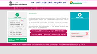 
                            1. Joint Entrance Examination (Main) 2019