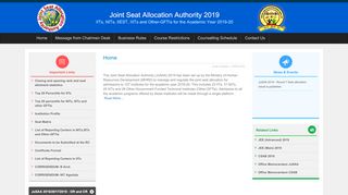 
                            3. Joint Seat Allocation Authority 2019