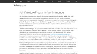 
                            3. Joint Venture - Programmbestimmungen - Apple (DE)