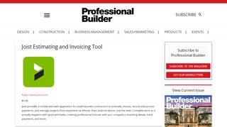 
                            6. Joist Estimating and Invoicing Tool | Professional Builder