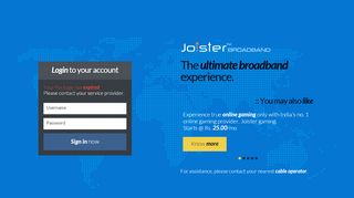 
                            1. Joister Broadband - Login