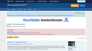 
                            3. Joomla 1.5 Login and IE 6 - Joomla! Forum - community, …