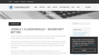 
                            7. Joomla 1.5 Login Module — Bigger isn’t Better! » iJoomla Blog