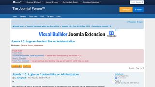 
                            2. Joomla 1.5: Login on frontend like on Administration - …