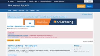 
                            1. Joomla 1.5 startup - no Login page! - Joomla! Forum ...