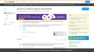 
                            1. Joomla 3.3 unable to login as administrator - Stack …