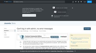 
                            2. joomla 3.x - Can't log in with admin, no error messages - Joomla ...