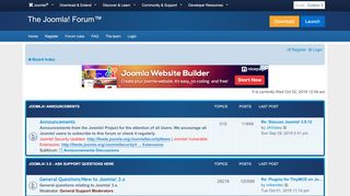 
                            7. Joomla! Forum - community, help and support - Index page