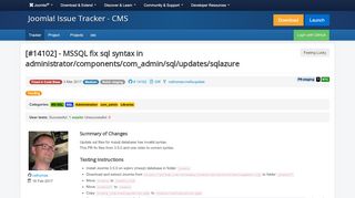 
                            9. Joomla! Issue Tracker | Joomla! CMS #14102 - MSSQL fix sql ...