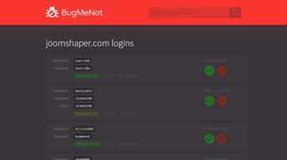 
                            3. joomshaper.com passwords - BugMeNot