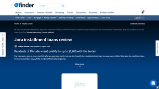 
                            8. Jora Credit installment loans review August 2019 | finder.com