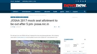 
                            8. JOSAA 2017 mock seat allotment to be out after 5 pm- josaa ...