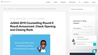 
                            8. JoSAA 2019 Counselling Round 6 Result Announced: Check ...