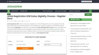 
                            5. Josaa Registration 2019 (Available) - Last Date for ...