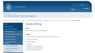 
                            8. Joseph-Stiftung - Otto-Friedrich-Universität Bamberg