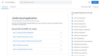 
                            3. Jostle cloud application - G Suite Admin Help - Google Support