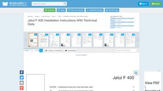
                            1. JøTUL F 400 INSTALLATION INSTRUCTIONS WITH TECHNICAL …