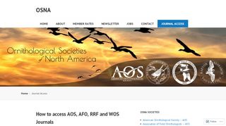 
                            7. Journal Access – OSNA - Ornithological Societies of North America