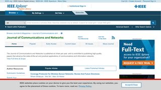 
                            8. Journal of Communications and Networks - IEEE Xplore