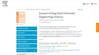 
                            9. Journal of King Saud University - Engineering Sciences ...