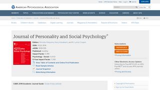 
                            3. Journal of Personality and Social Psychology - APA Publishing | APA