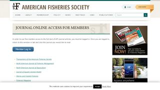 
                            3. Journal Online Access for Members | American Fisheries Society