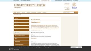 
                            9. Journals | Lund University Library