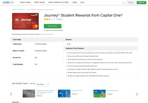 
                            9. Journey® Student Rewards from Capital One® - …